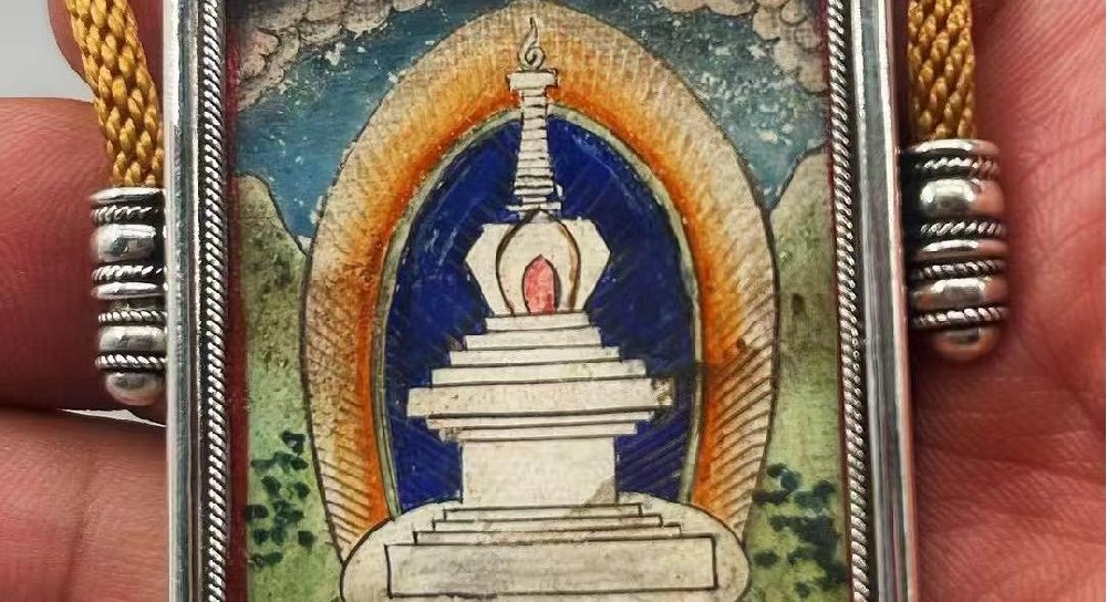 Qing Dynasty Crystal Buddha Statue + Sterling Silver Portable Buddha Shrine