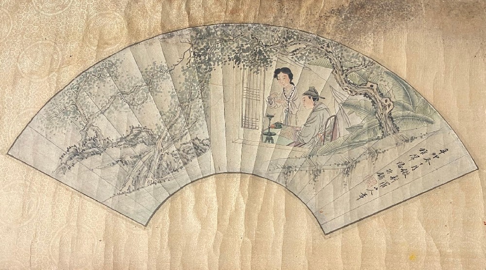 19th C. Pan Zhenyong fan painting